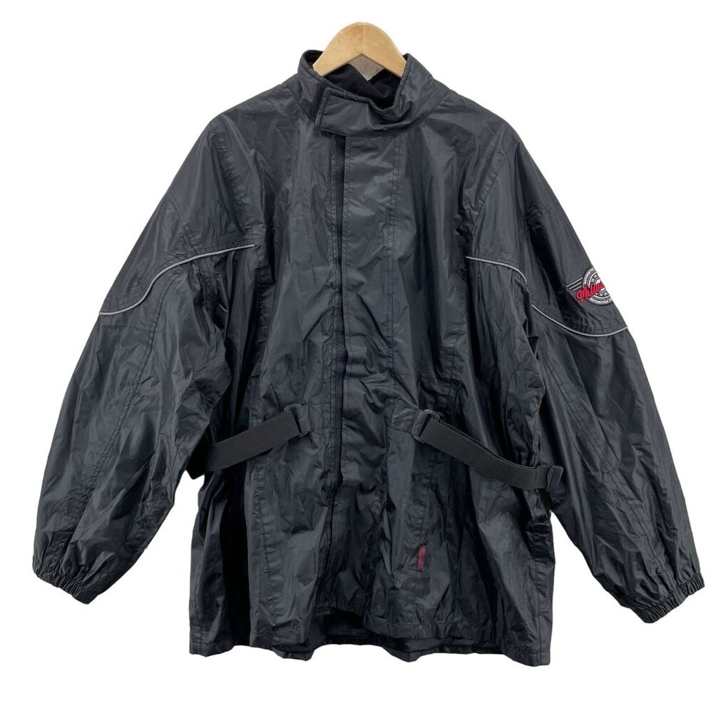 Milwaukee Full Zip Motorcycle Jacket Mens XL Black Nylon Cinch Waist Lightweight